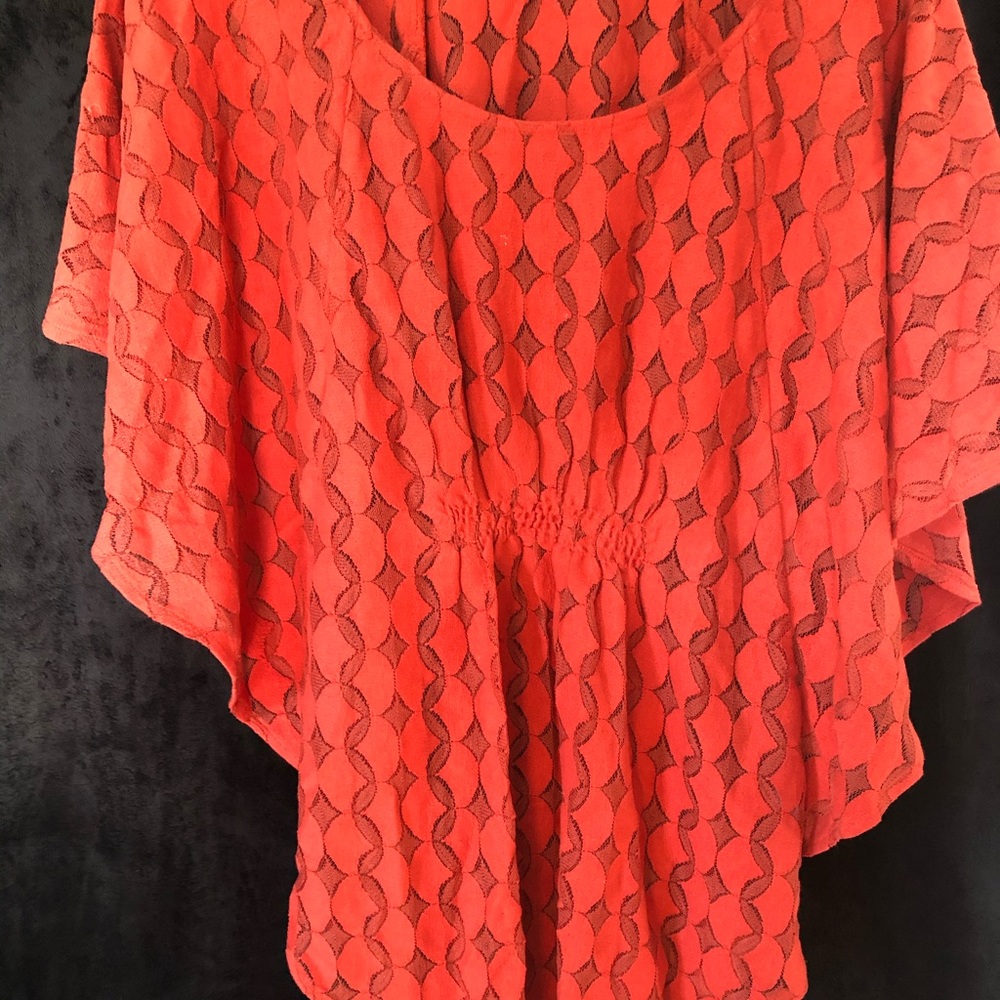 Anthropologie orange lace top!